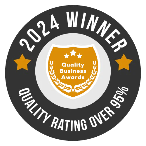 2024 Winner Quality Business Awards badge with a quality rating over 95%