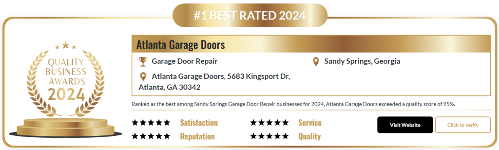 Atlanta Garage Doors award
